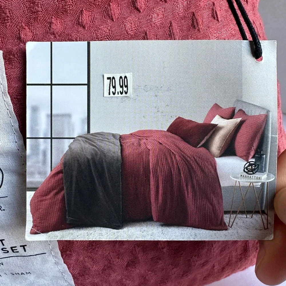 Olivia & Oliver Waffle Duvet Cover Set in Twin size.